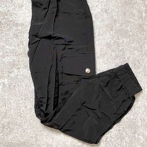 High rise black joggers
